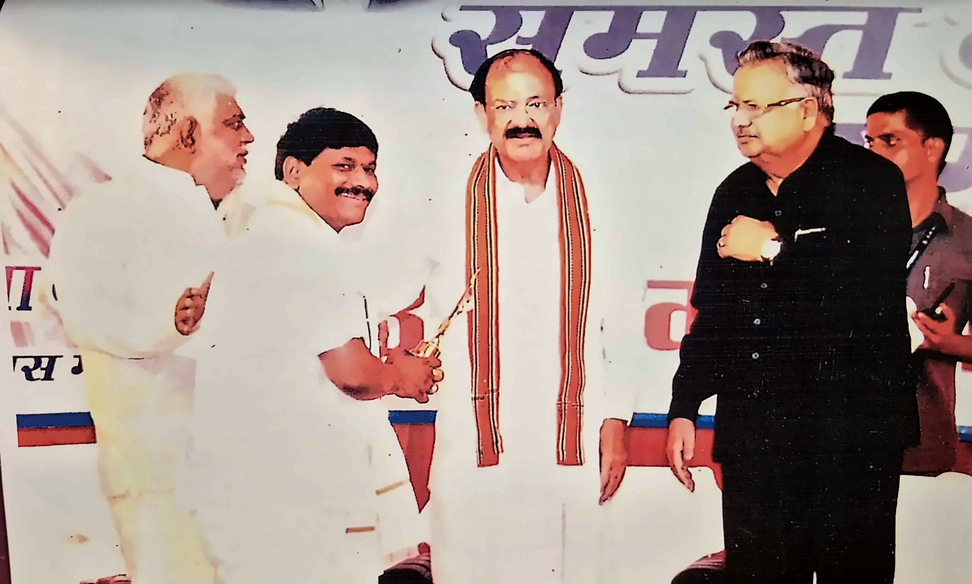 Naidu ji honoured on stage at a felicitation ceremony, 2011